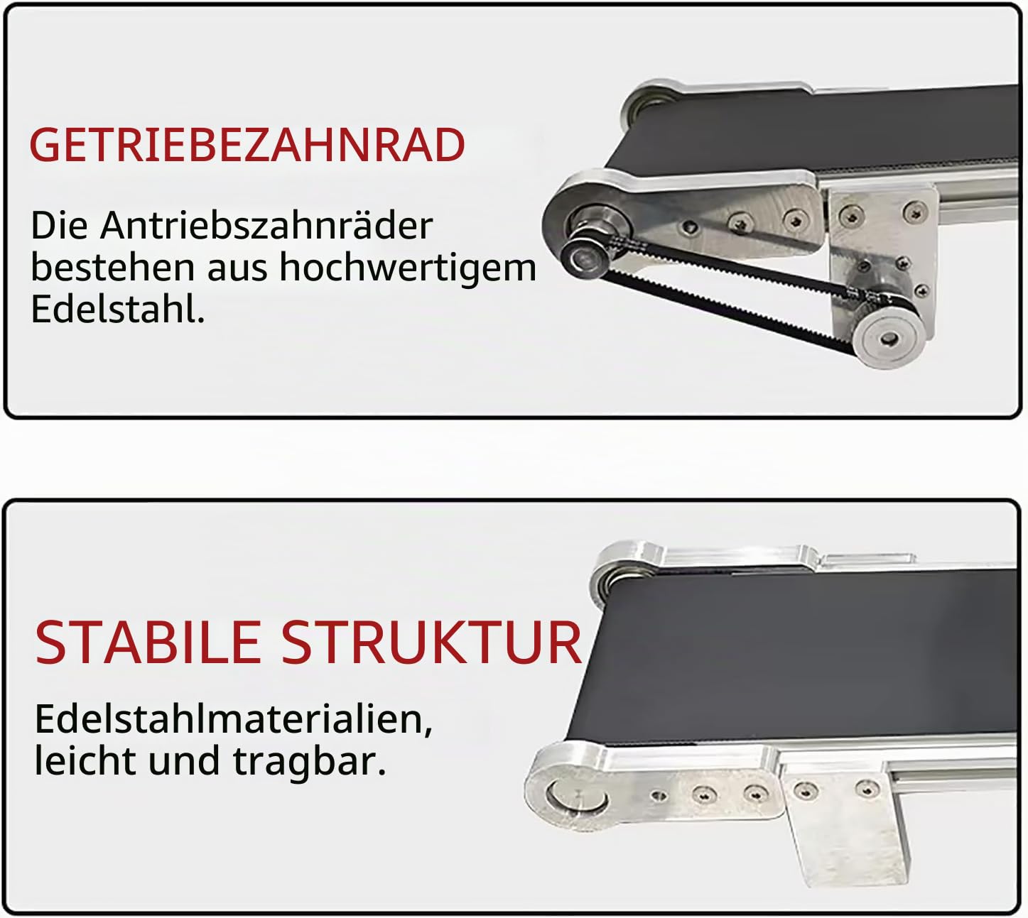 Elektrisches Förderband, 460 mm, kleines Förderband für Lebensmittelverarbeitung und Produktverpackung, Tragfähigkeit 5 kg