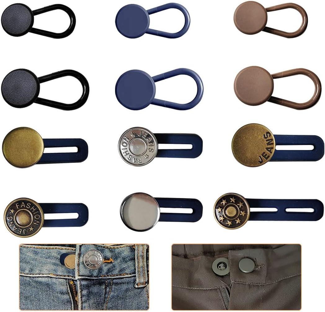 12 Pcs Button Extenders for Jeans, Button Extender, Waist