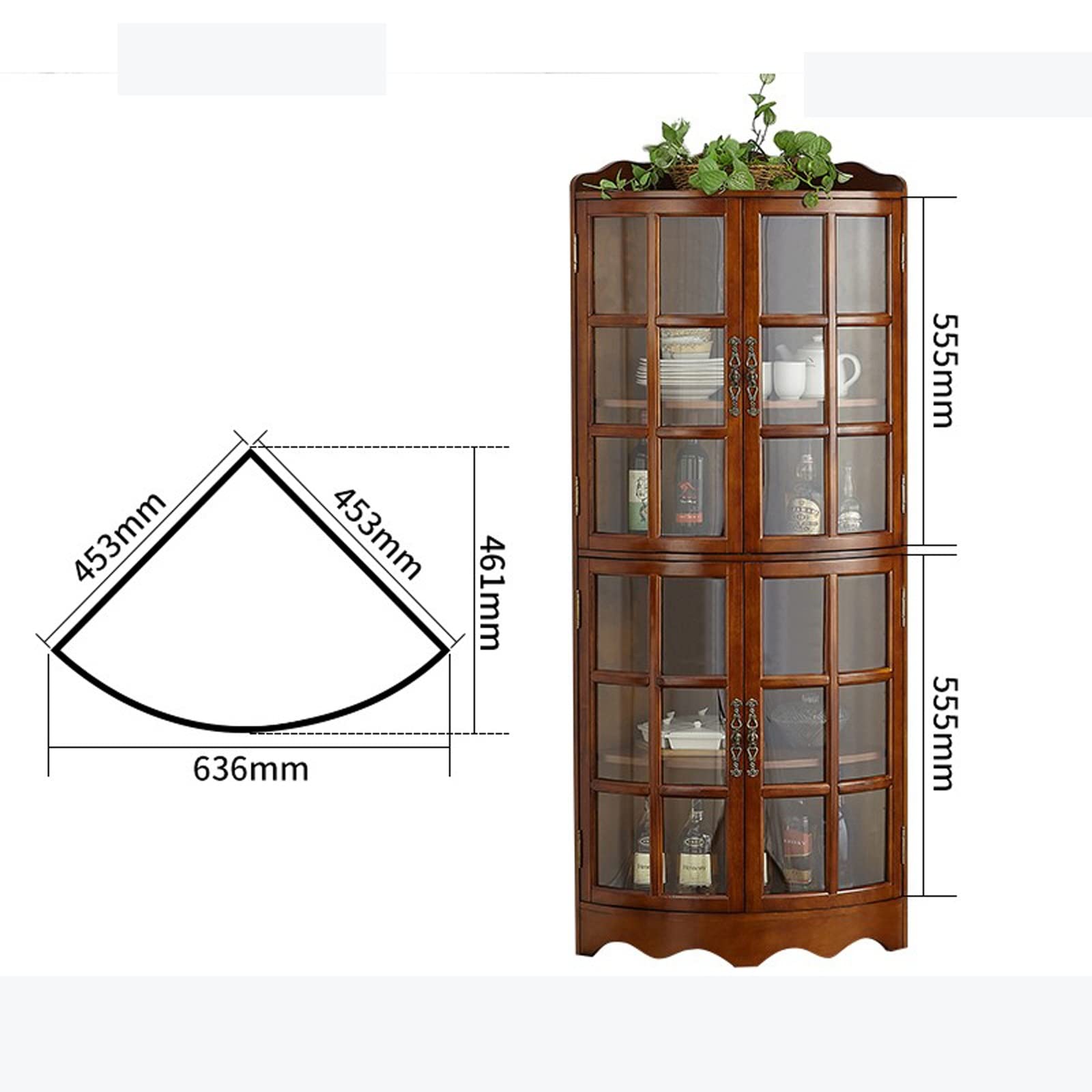 Armadietto Angolare Giantex Per Vino - Ripiano Vetro, Regolabile, Stile Industriale - Foto 11