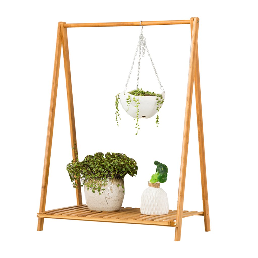 Folding Flowerpot Shelf Wooden Plant Ladder Balcony Living Room Bamboo Planters