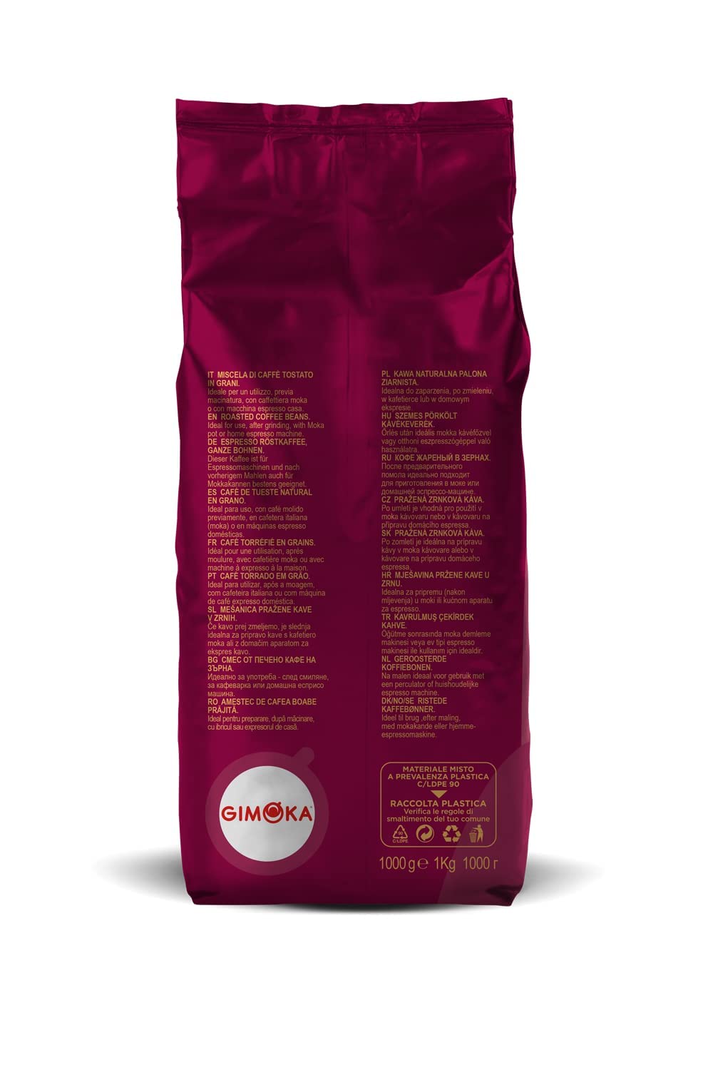 Gimoka Gran Bar, granos de café expreso italiano, tostado ligero, 6 x 1 kg