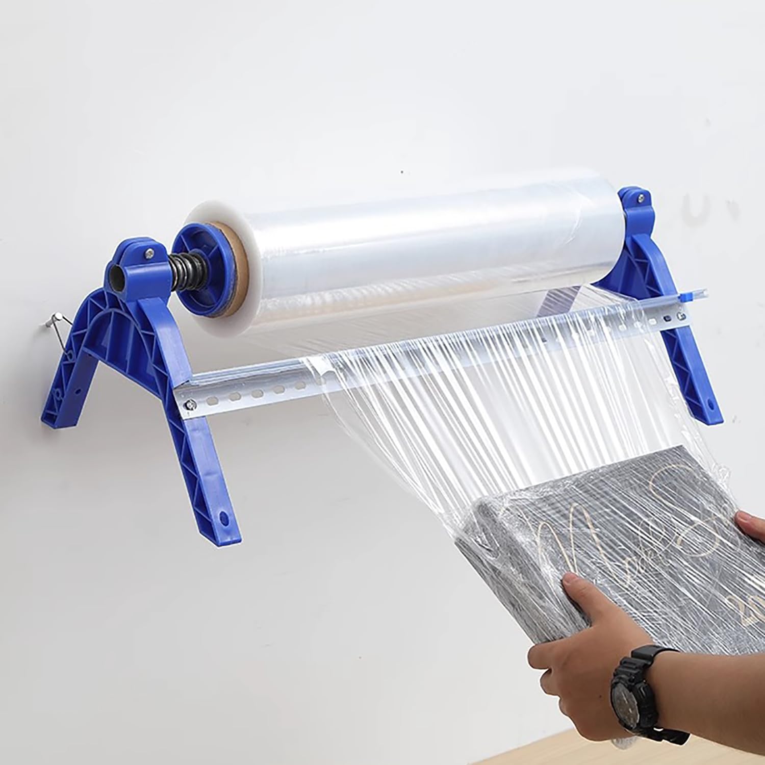 Dozownik folii stretch – ręczna owijka palet z przezroczystą folią stretch o szerokości 50 cm do paczki, kartonu, pudełka, bagażu, magazynu