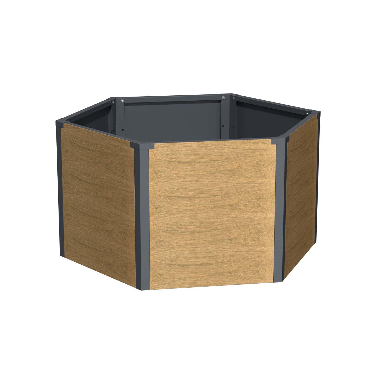 Schartec Podwyższona grządka metalowa, wygląd drewna, 150 x 75 x 77 cm, SHB1H odporna na promieniowanie
