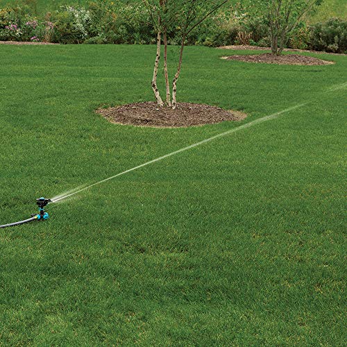 Gilmour 821933-1001 Circular Sprinkler-Adjustable (5,800 Sq. Ft.), Medium Duty Circula Spike, Black/Aqua #TOP6