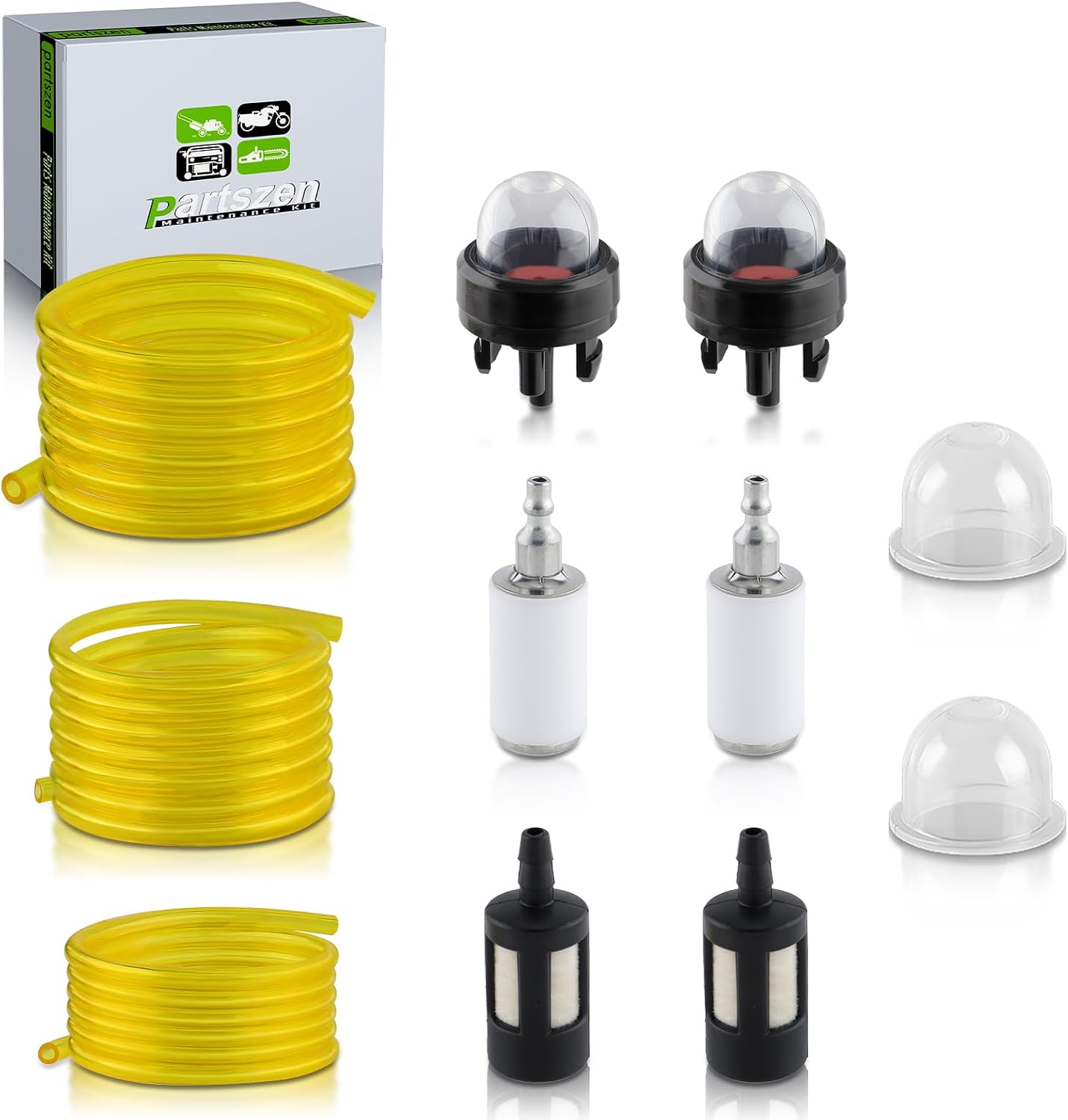 3 Sizes Fuel Line Hose Primer Bulb for Poulan Homelite Craftsman Trimmer Chainsaw Blower with Fuel Filter