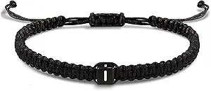 Initial Bracelets for Women Men Gifts for Her Teen Girl Best Friend Birthday Graduation Dainty Braided Bracelets Letter A-Z Charm Adjustable Link Mother's Day Jewelry Mom Christmas Gifts Valentine's Day Jewelry