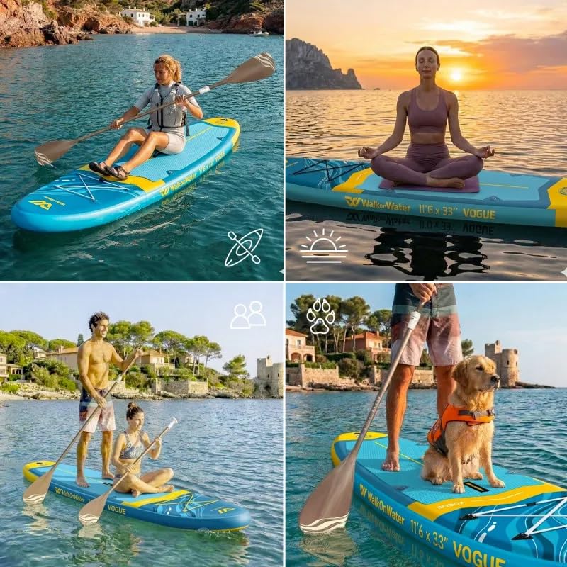 WOW Vogue 11,6 SUP aufblasbares Paddle 353 cm x 84 cm – Stand Up Paddle Allround stabil, Belastung 180 kg, Komplettpaket, verstärkter Drop Stitch, Anfänger bis Fortgeschrittene