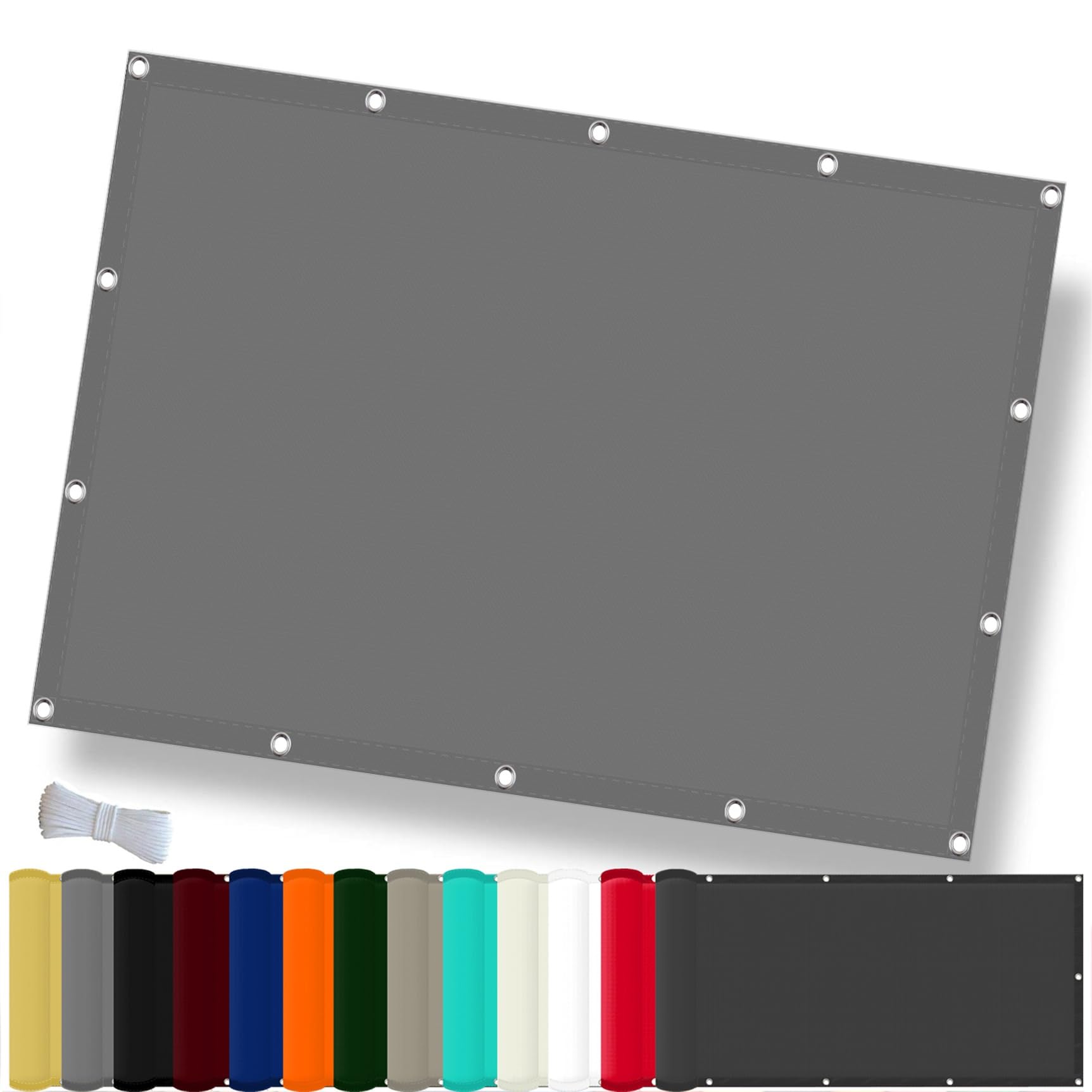 Sonnensegel mit Ösen 220 x 300 cm Wasserabweisend & Windabweisend, Sonnenschutz, 98% UV Schutz, Reißfest Regenschutz, wasserdichte Sonnensegel, für Balkon Garten Terrasse, Hellgrau