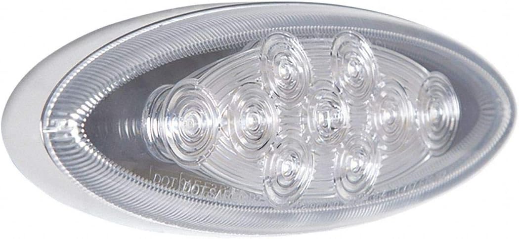Maxxima M20344CH-Y Amber Clearance Marker Light (9 LEDs, Lightning Oval Chrome, 2 Mounting Screws Included)