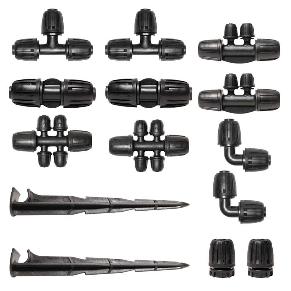 1/2 Inch Drip Irrigation Parts System Lock 4 Ways Coupling Drip Line Fittings For Garden Soaker Hose Tubing Tape Connector