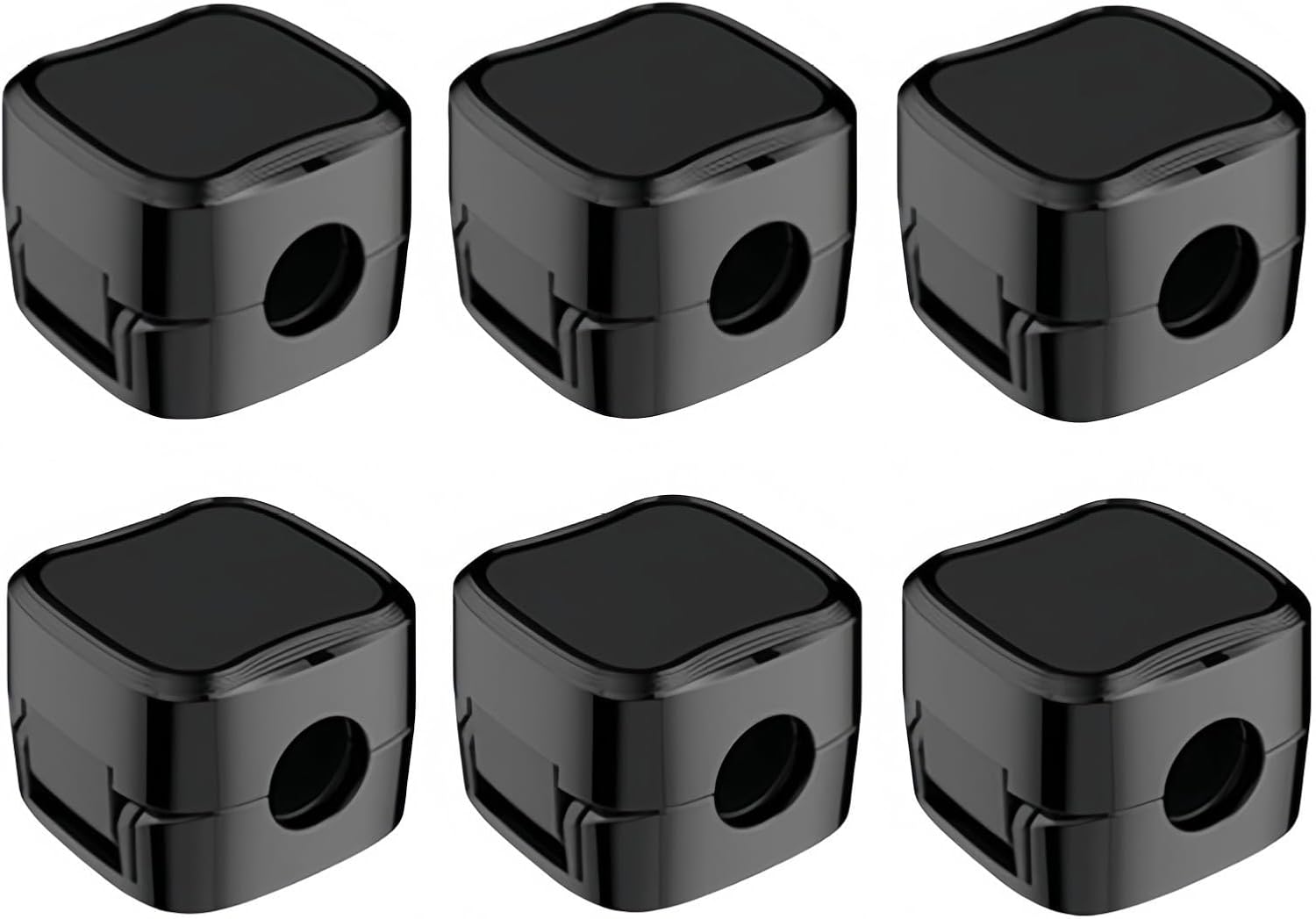 6 Pack Magnetic Cable Clips, Strong Acrylic Adhesive & One-Hand Snap Cord Holder for Desk, 0.3in Slot for USB-C HDMI Charger Cables, Wire Organizer for Home Office Nightstand, Black