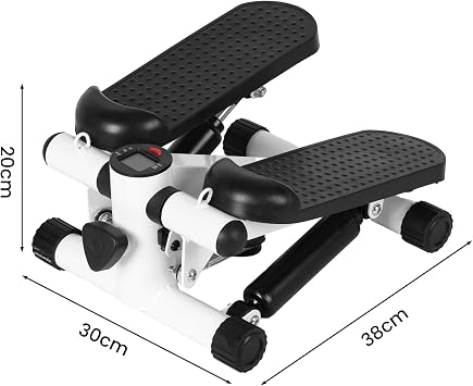 Mini Steppers with Resistance Bands, Steppers for Exercise at Home, 330Lbs Capacity Upgraded Air Powered Stair Steppers, Super Quiet Hydraulic Fitness Stepper with LED Monitor