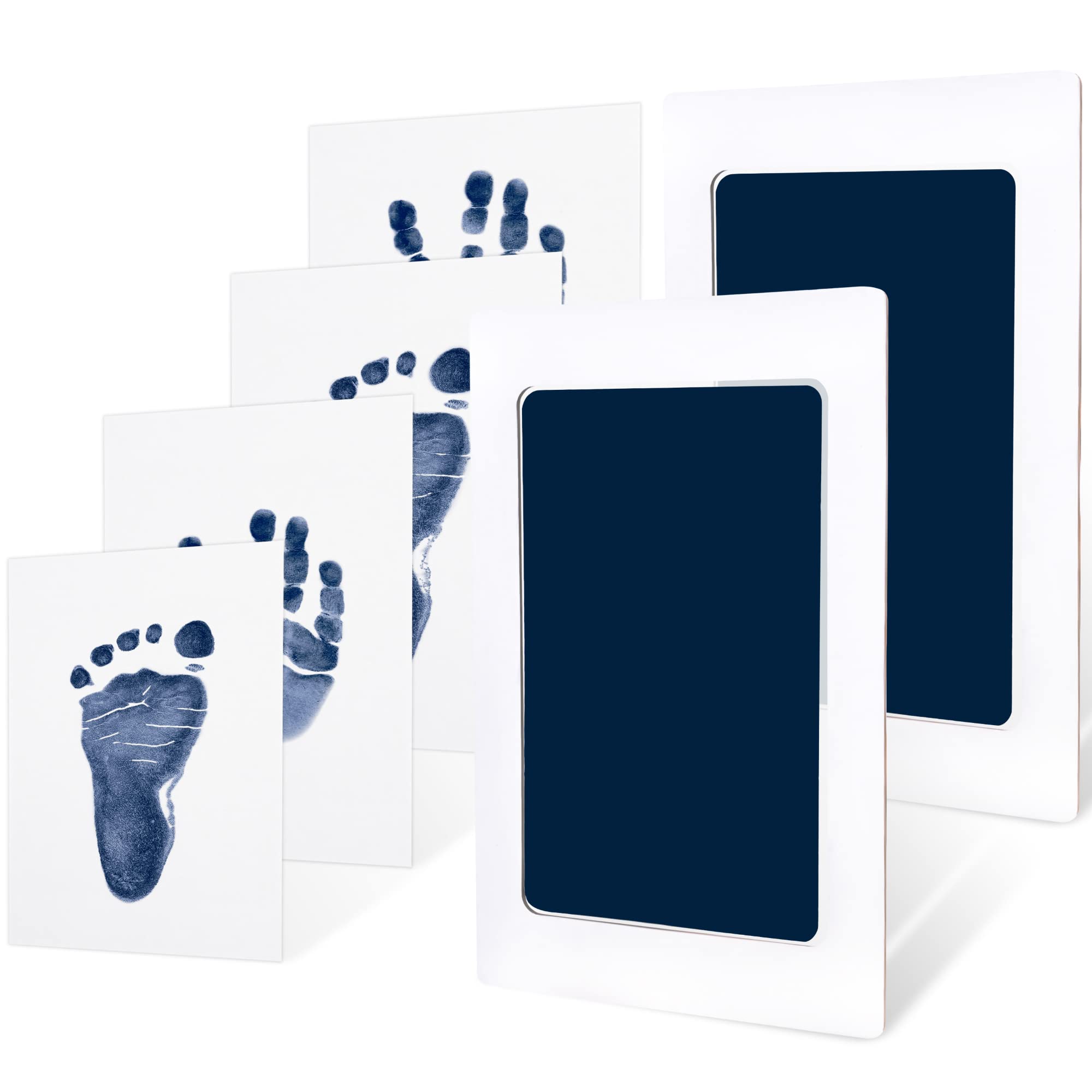 2-Pack Inkless Hand and Footprint Kit - Ink Pad for Baby Hand and Footprints - Dog Paw Print Kit,Dog Nose Print Kit - Baby Footprint Kit, Clean Touch Baby Foot Printing Kit, Handprint Kit (Navy)