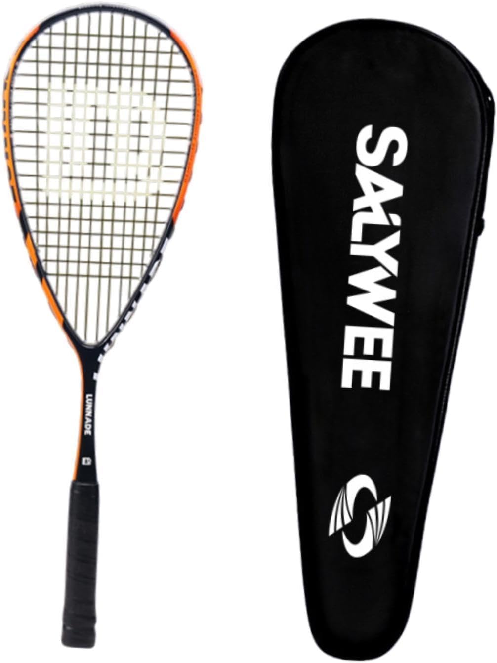 Carbon Fiber Squash Racket Equipment Professional Non Slip Tear Drop Squash Racquet Paddle for Gym Outdoor Activities Travel, Orange