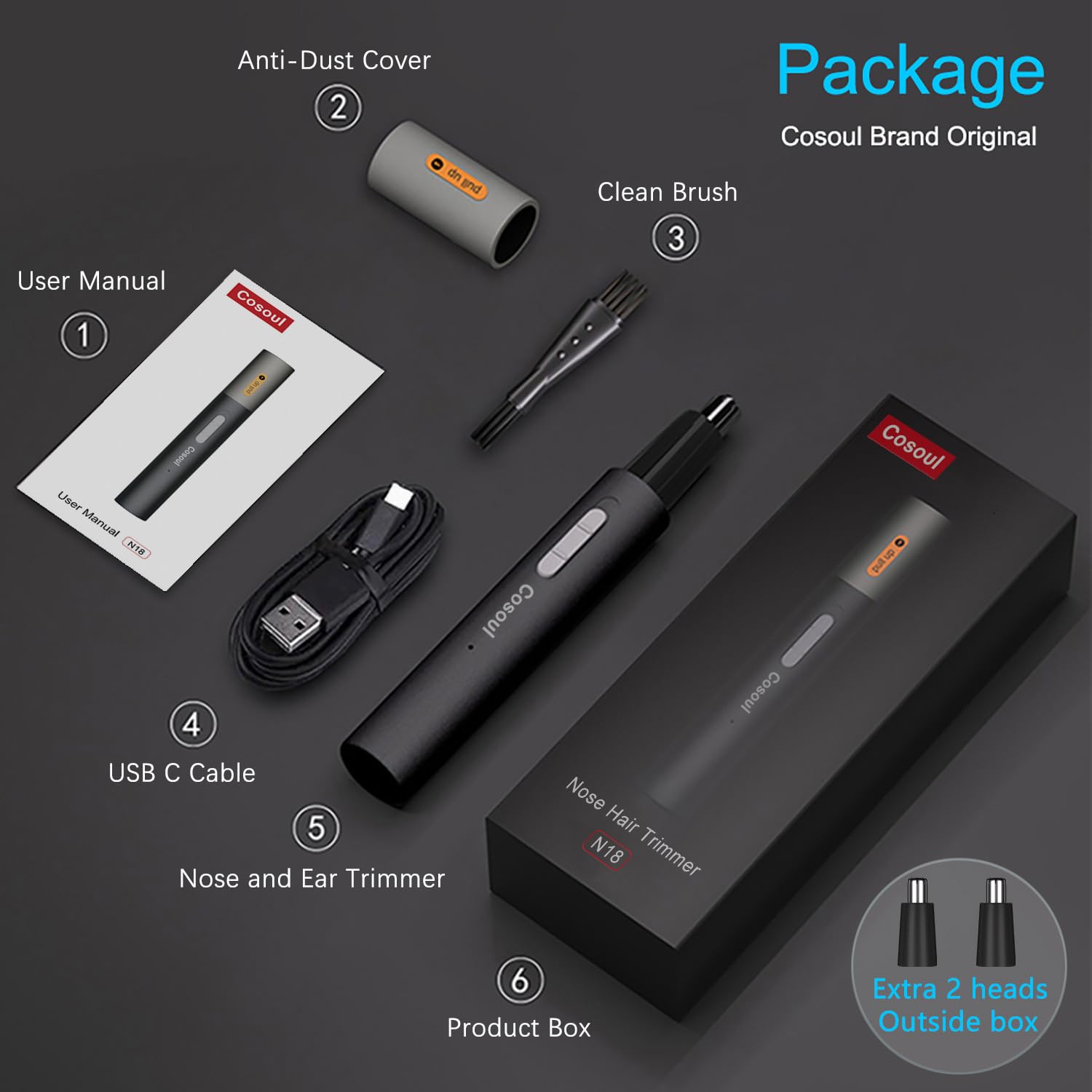 Ear and Nose Hair Trimmer for Men Women Professional, Metal Body — Amazon image 9