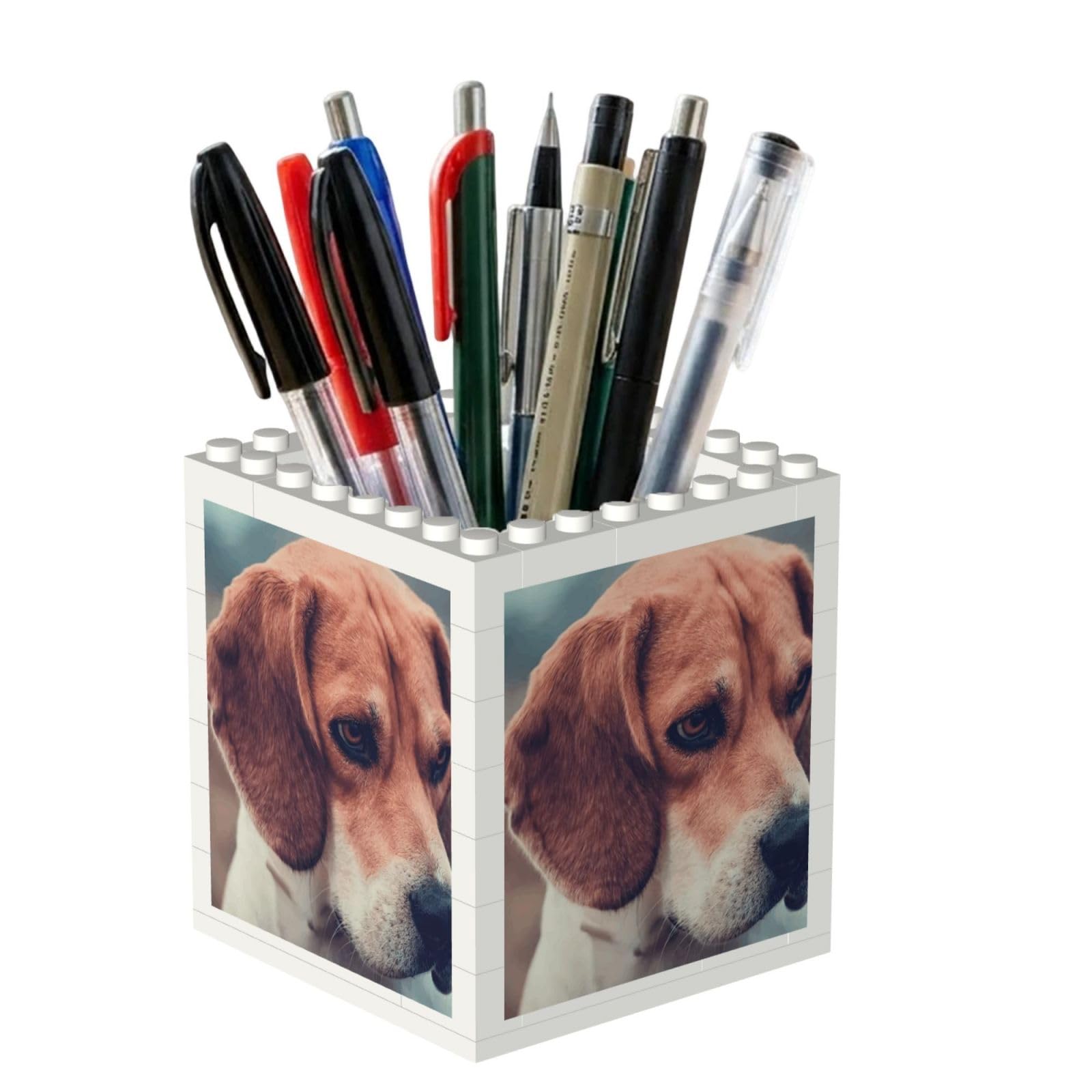 Poadnly Beagle Dog, Pen Pot Pencil Holder for Office Home School, Compact Desk Organiser for Office Stationery