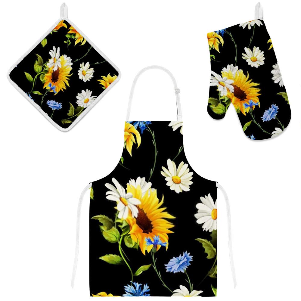 Tablier de cuisine imprimé fleurs pour vos travaux manuels, jardinage et cuisine