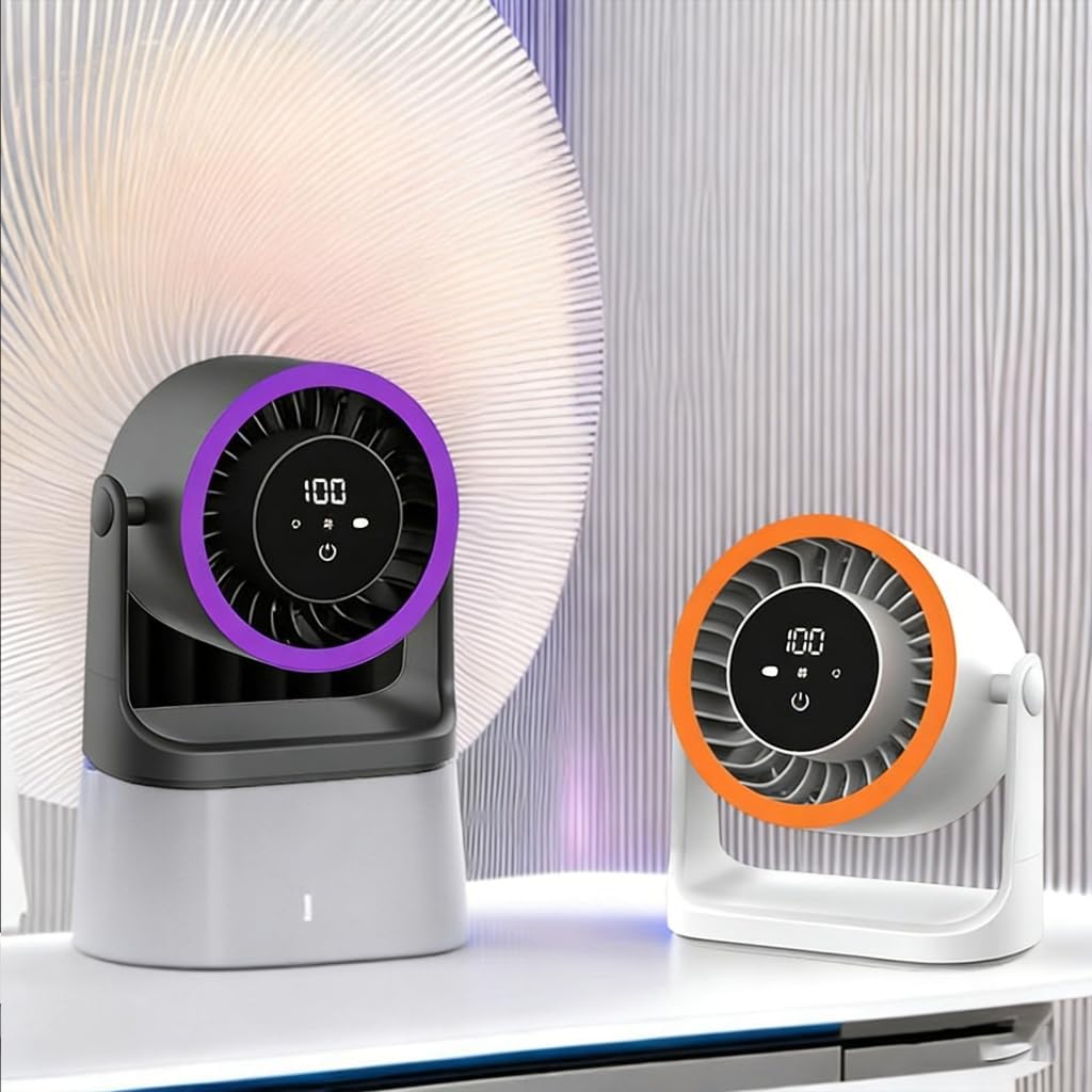 100 Speeds Digital Display Quiet Table Fan Low Noise Desktop High Speed Fan Portable Air Coolers Tool for Office Home