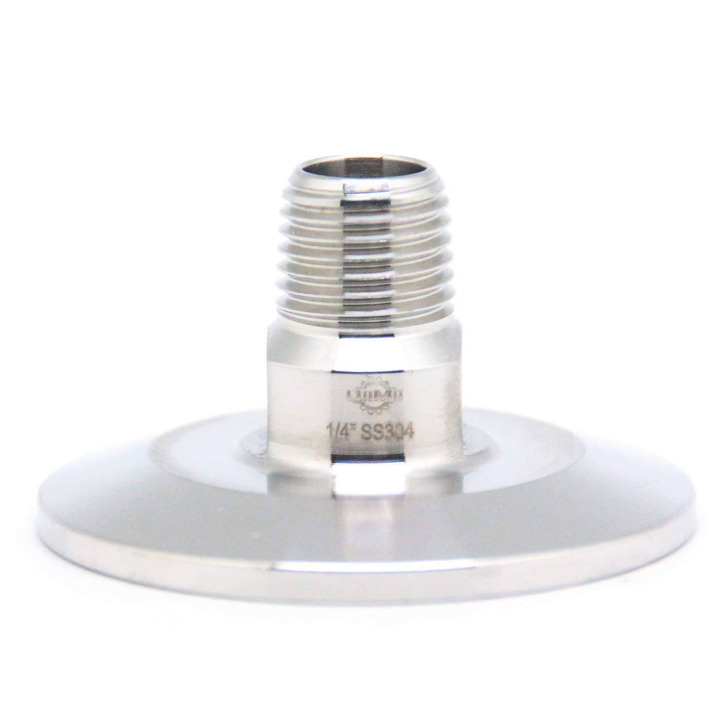 QiiMii 1.5" Tri Clamp Tri Clover Fittings to NPT 1/4" Male Thread Adaptor SS304