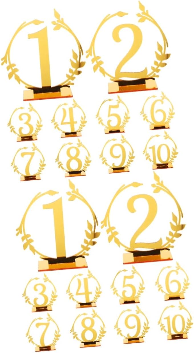 VOSAREA 20 Pcs Table Card Acrylic Numbers Sign Wedding Table Numbers