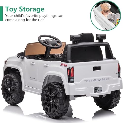 Miniatura 5 de ENYOPRO Camión de paseo para niños, automóvil eléctrico con licencia Toyota Tacoma 12V7Ah para niños, auto de juguete con control remoto,