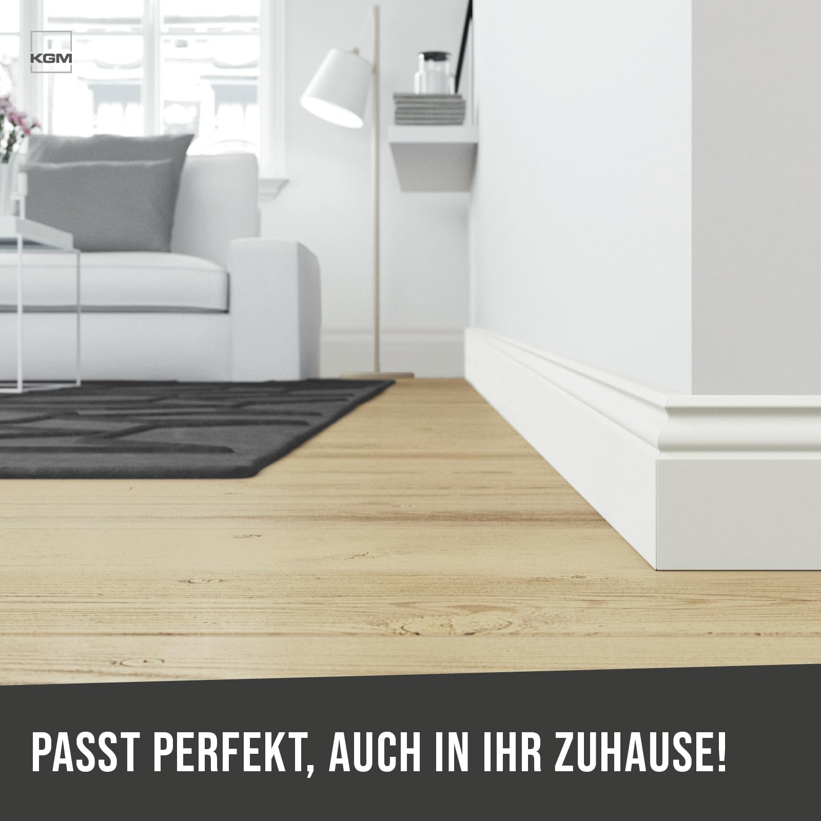 KGM Listwa Berliner sosna - Biały RAL 9010-2400 x 18 x 58 mm - 10 szt.