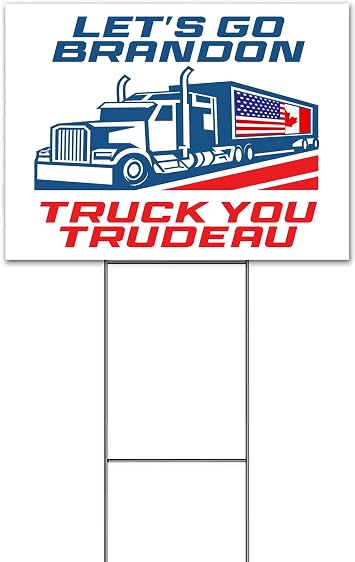 LGB Truck You Trudeau 18" x 24" Yard Sign, Quantity Discounts, Multi-Packs, Includes Metal Step Stake, Bandit, Lawn Sign, Advertising, USA | Trump, Political, Politics, President, Truck