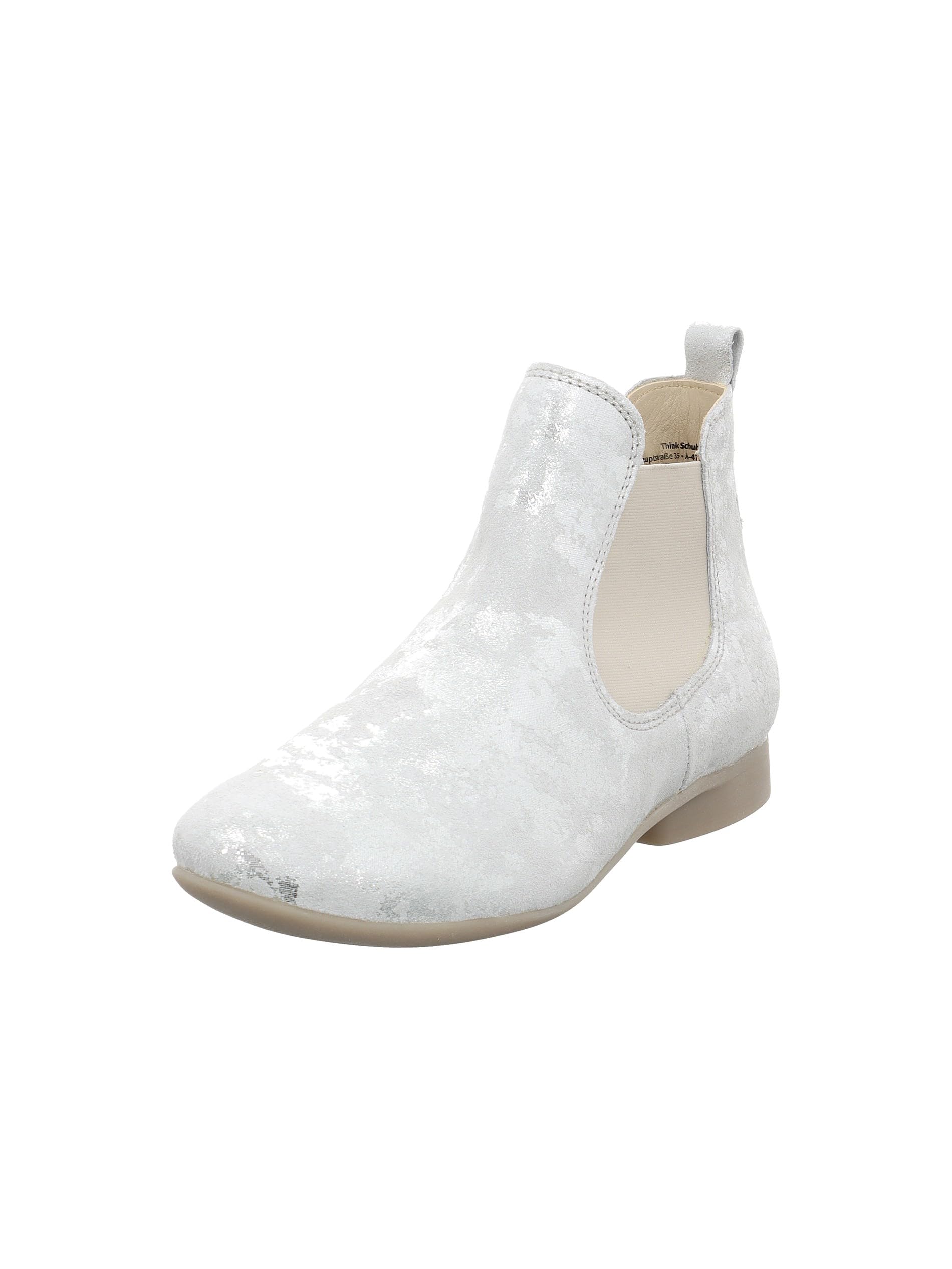 Think! Damen GUAD2 chromfrei gegerbte nachhaltige Stiefelette, SILBER 2090