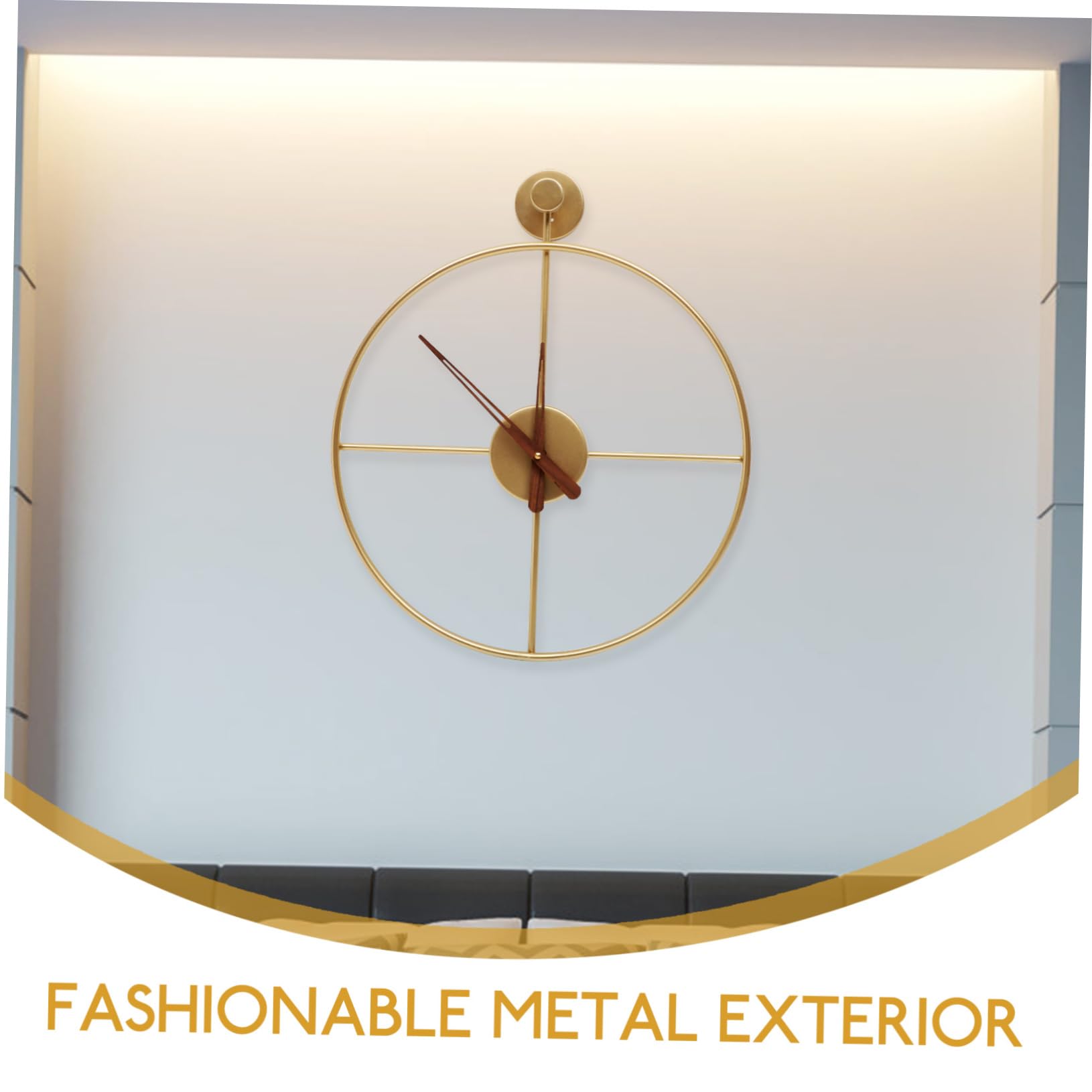 Dekorative Metallwanduhr mit Klarem Zifferblatt, Leiser Bewegung, Gold