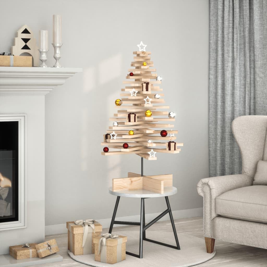 vidaXL Arbre de Noël en Bois pour décoration 100 cm Bois Massif de pin