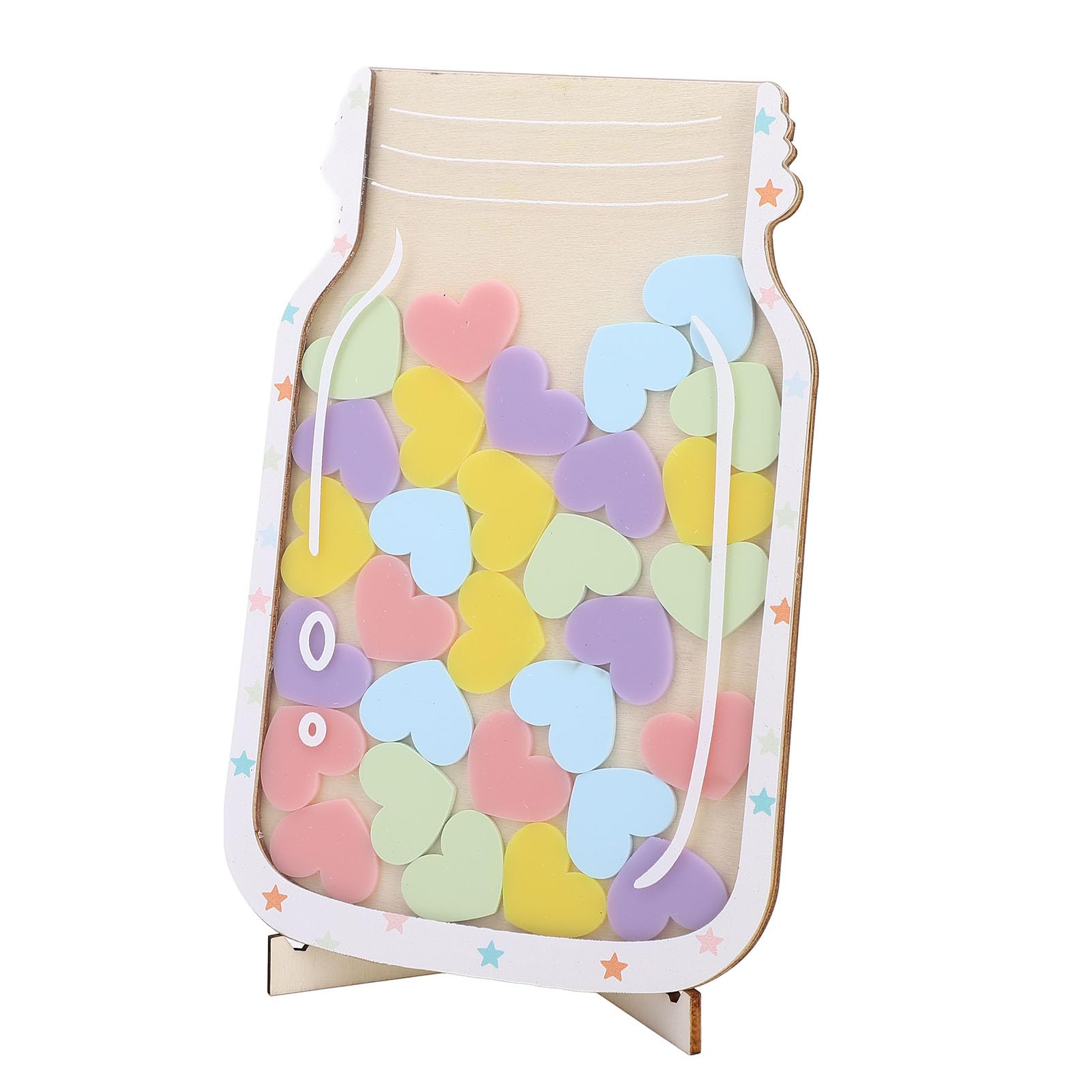 Ejoyous Tarro de Recompensa para Niños Tarro de Recompensa Magnético de Madera Maciza con Soporte de Madera y Fichas para Entrenamiento para Ir Al Baño Seguimiento del Comportamiento Aula Hogar