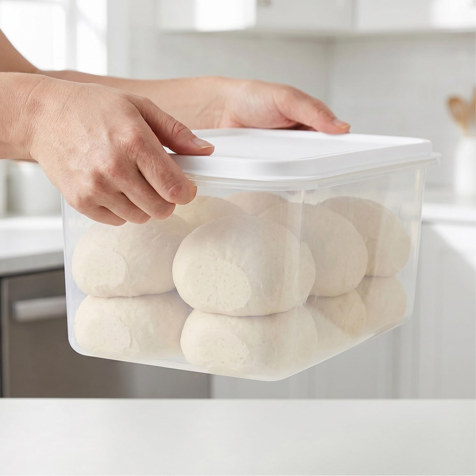 2 contenitori per la lievitazione dell'impasto della pizza: contenitore per la lievitazione dell'impasto della pizza da 4 litri/1,06 galloni con coperchio - contenitori per alimenti