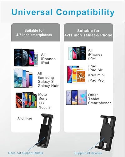 Miniatura 6 de woleyi Soporte doble para tableta de automóvil, parabrisas para ventana de automóvil y soporte para tableta con ventosa de doble brazo largo para