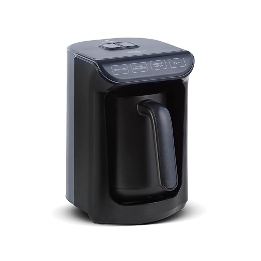 KARACA Hatır Roast Türkische Kaffeemaschine Glänzend Schwarz 5 Tassen Kapazität Viel Schaum, 535W, Sprachwarnsystem, Lichtwarnsystem, Messlöffel, Einfache Reinigung