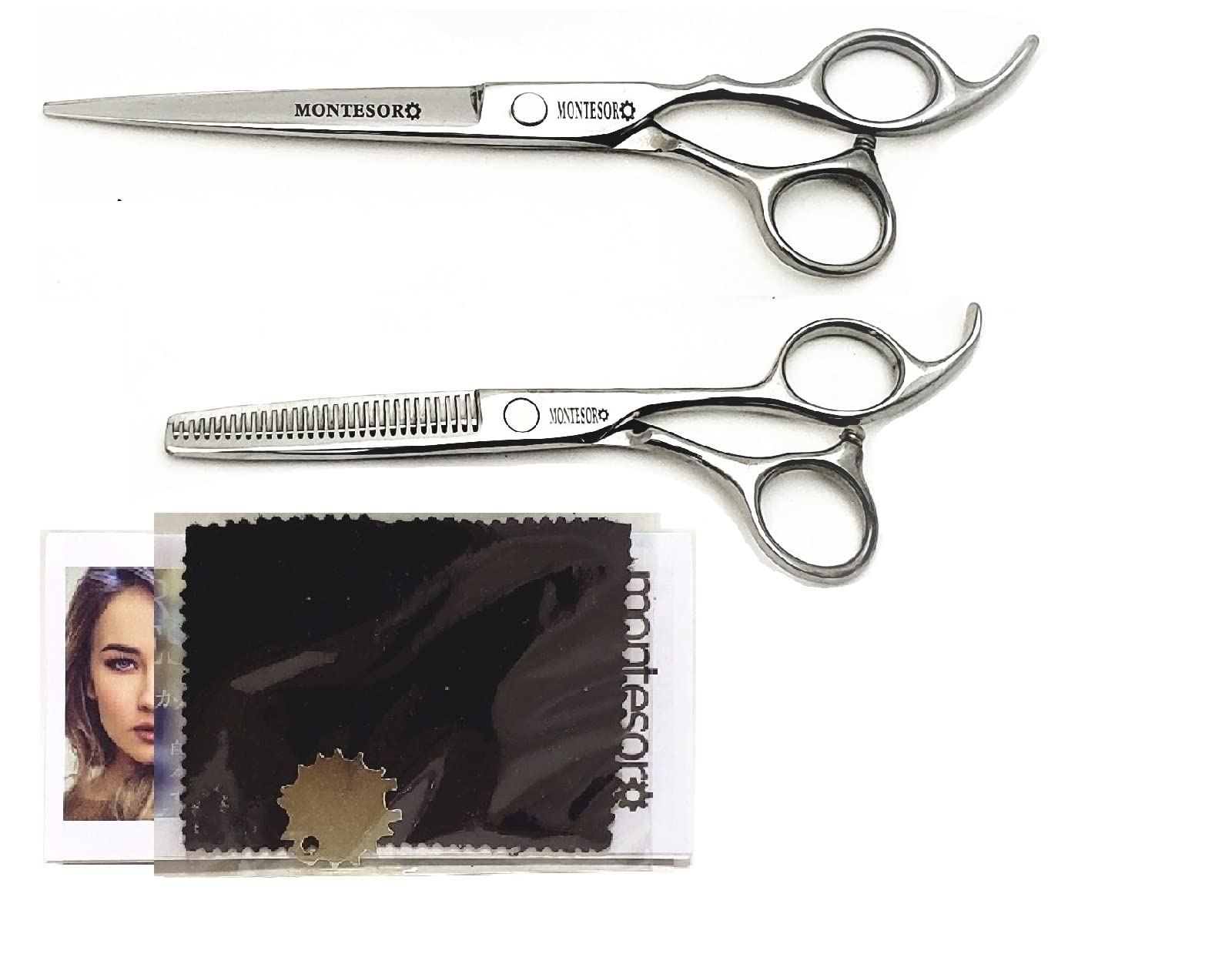 散髪用シザー ステンレス製 シルバー 散髪用シザー ステンレス製 シルバー 髪切り ハサミ 7点セット