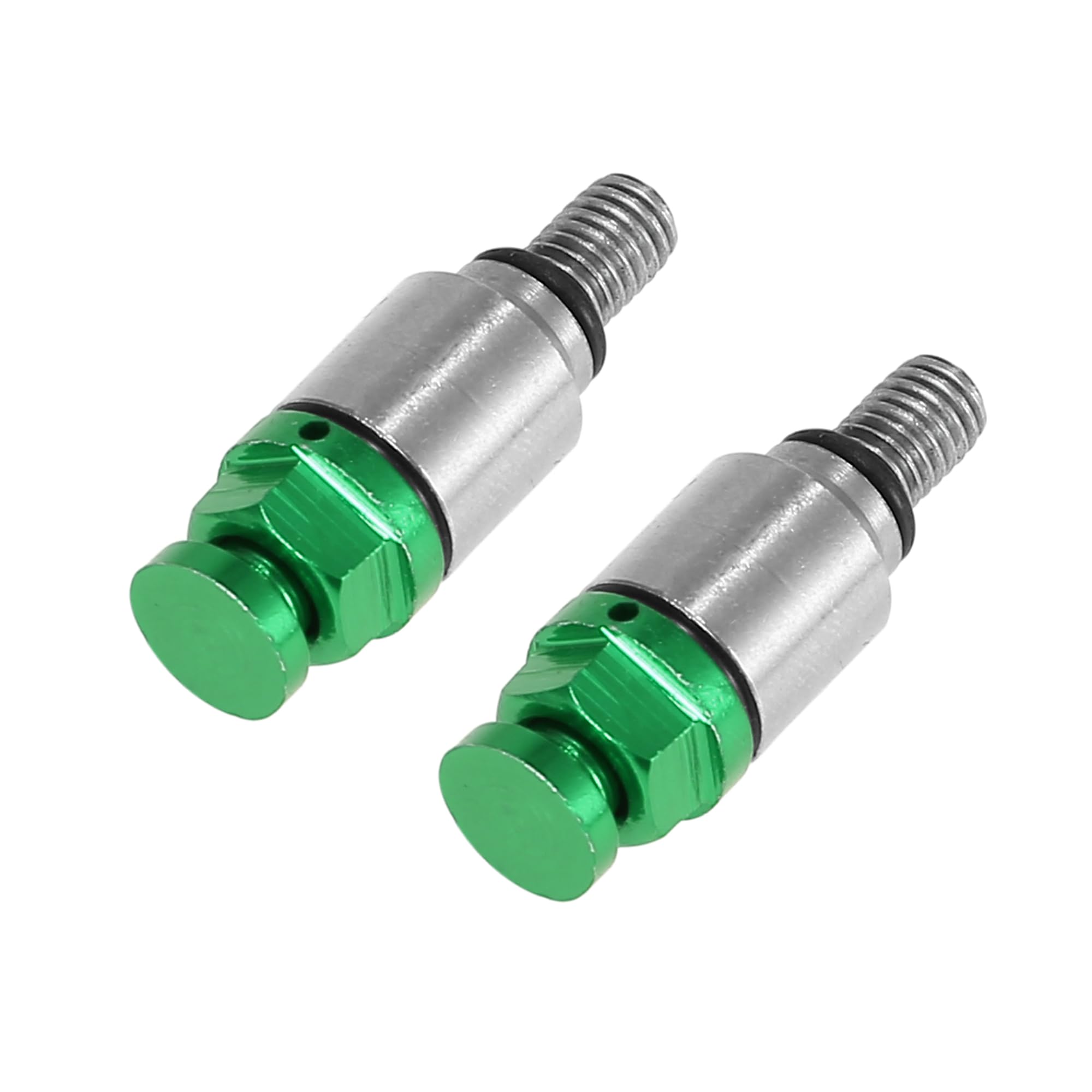 Motoforti Motorcycle Fork Air Bleeder Valves (2pcs) – M5x0.8 Thread For Honda, Yamaha, Suzuki, Kawasaki – Stainless Steel, Green