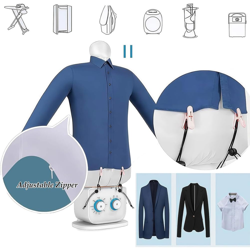 Stiratrice A Vapore Professionale per Indumenti, Ferro da Stiro A Vapore da Viaggio per Indumenti, Macchina Stiracamicie Gonfiabile, Verticale, 1000W,Antipiega, per Casa E Ufficio