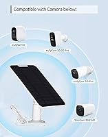 Vista 3 de Panel solar mejorado de 5 V 6 W para cámara de seguridad, compatible con Eufycam 2C2C Pro22 ProE20E40E, fuente de alimentación continua con puerto