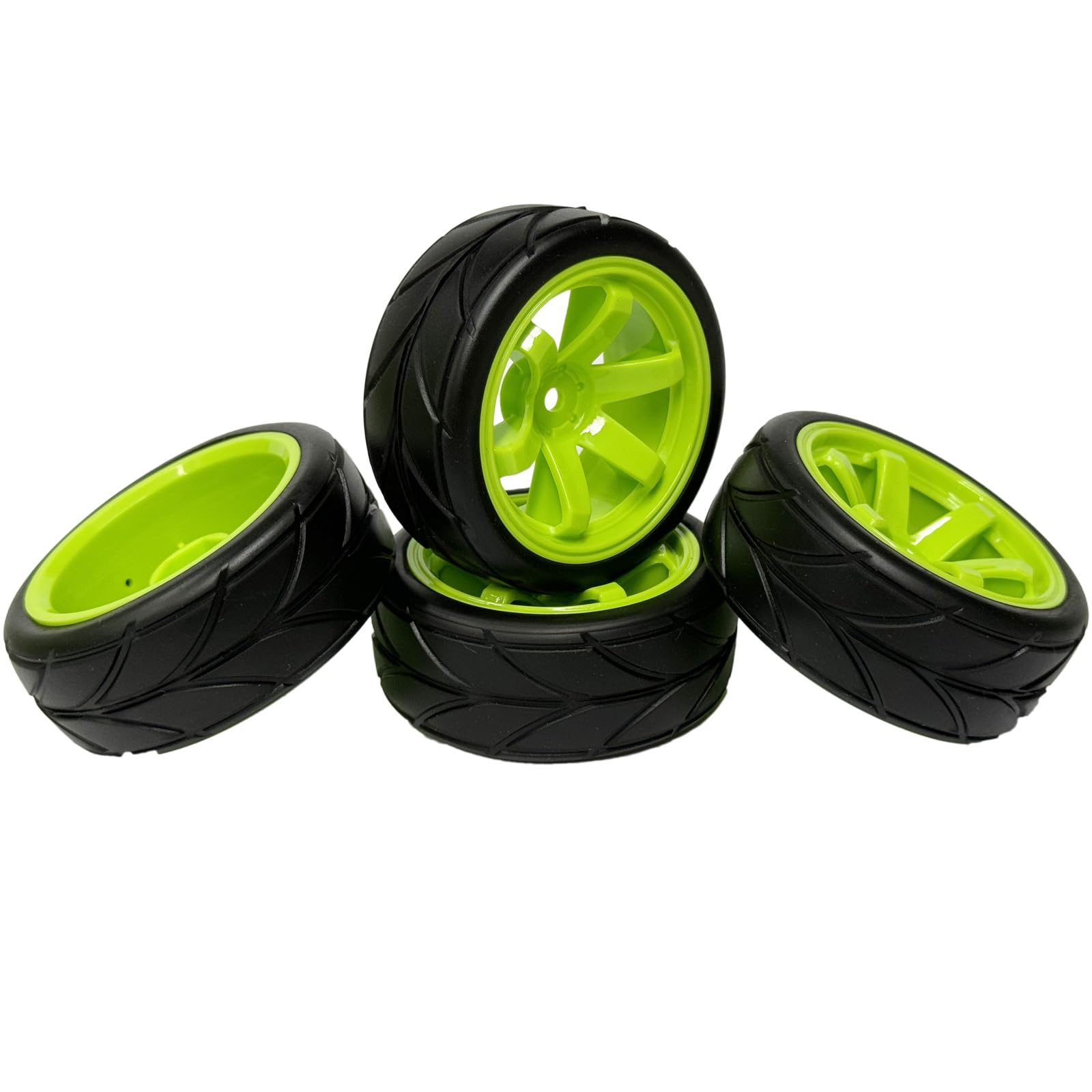 Juego De 4 Neumáticos Y Llantas Para Coche RC 1/10 On-road - 64 Mm, Goma, Hexágono 12 Mm, Para Drift Y Carreras