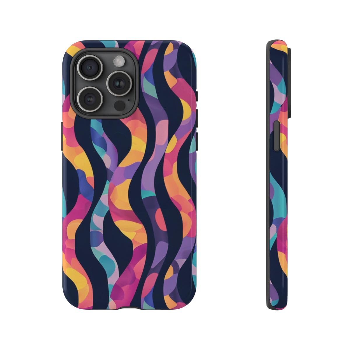 Coque iPhone 15 Pro Max multicolore résistante motif abstrait - 4