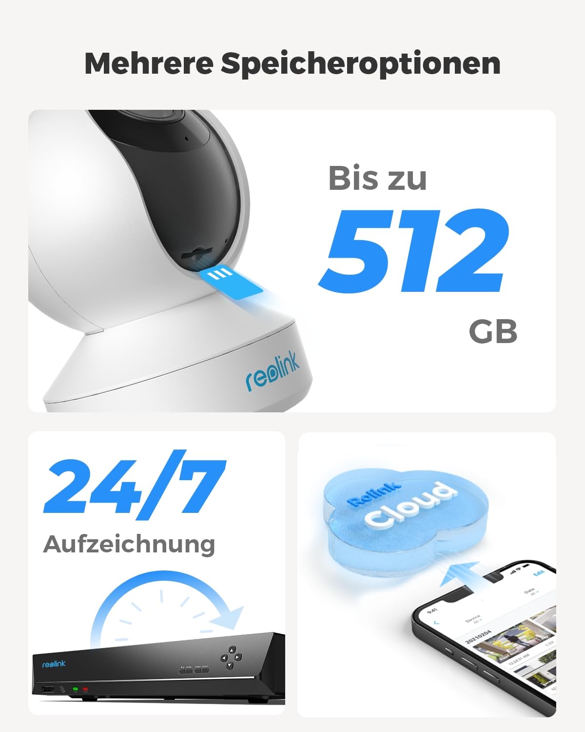 Reolink 5MP PTZ Überwachungskamera Innen, E1 Zoom (Generalüberholt) | WLAN IP Kamera Indoor mit 3X Optischem Zoom, 355°/50° Schwenkbare, 2,4/5,0 GHz WiFi