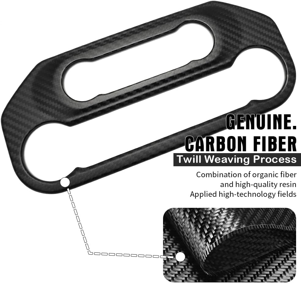 Center Console Air Conditioner Switch Cover for Bronco Raptor R U725 OffRoad Heritage Limited Edition Wildtrak,Genuine Carbon Fiber Dashboard Radio Button Panel,2/4 Doors Universal (Matte Carbon)