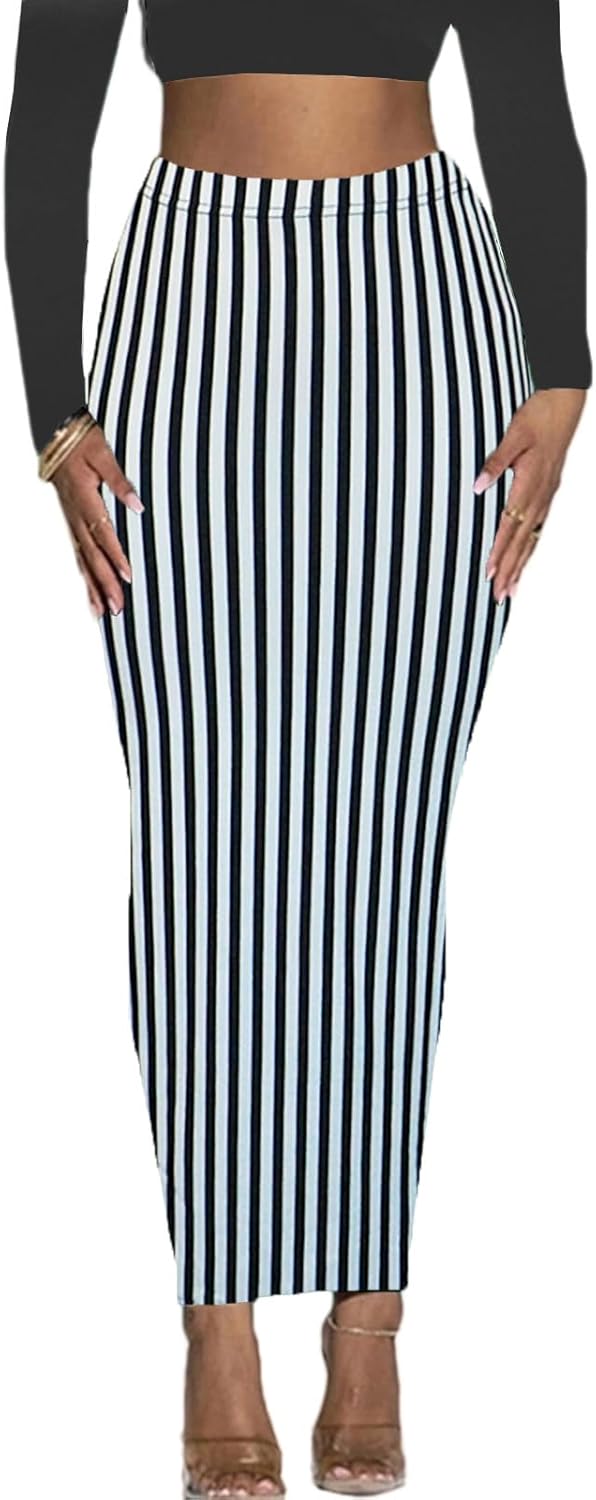 Women's Long Pencil Skirt - High Waisted Summer Fall Y2K Club Bodycon Tight Maxi Skirts - Image 7