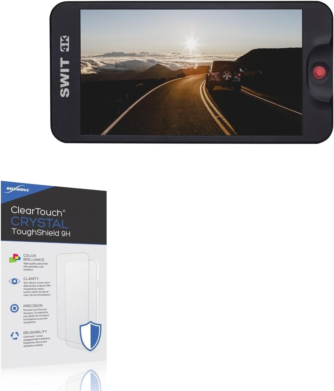 BoxWave Screen Protector Compatible With SWIT CM-55C - ClearTouch Crystal ToughShield 9H (2-Pack), Clear 9H Tough Flexible Film Screen Protector