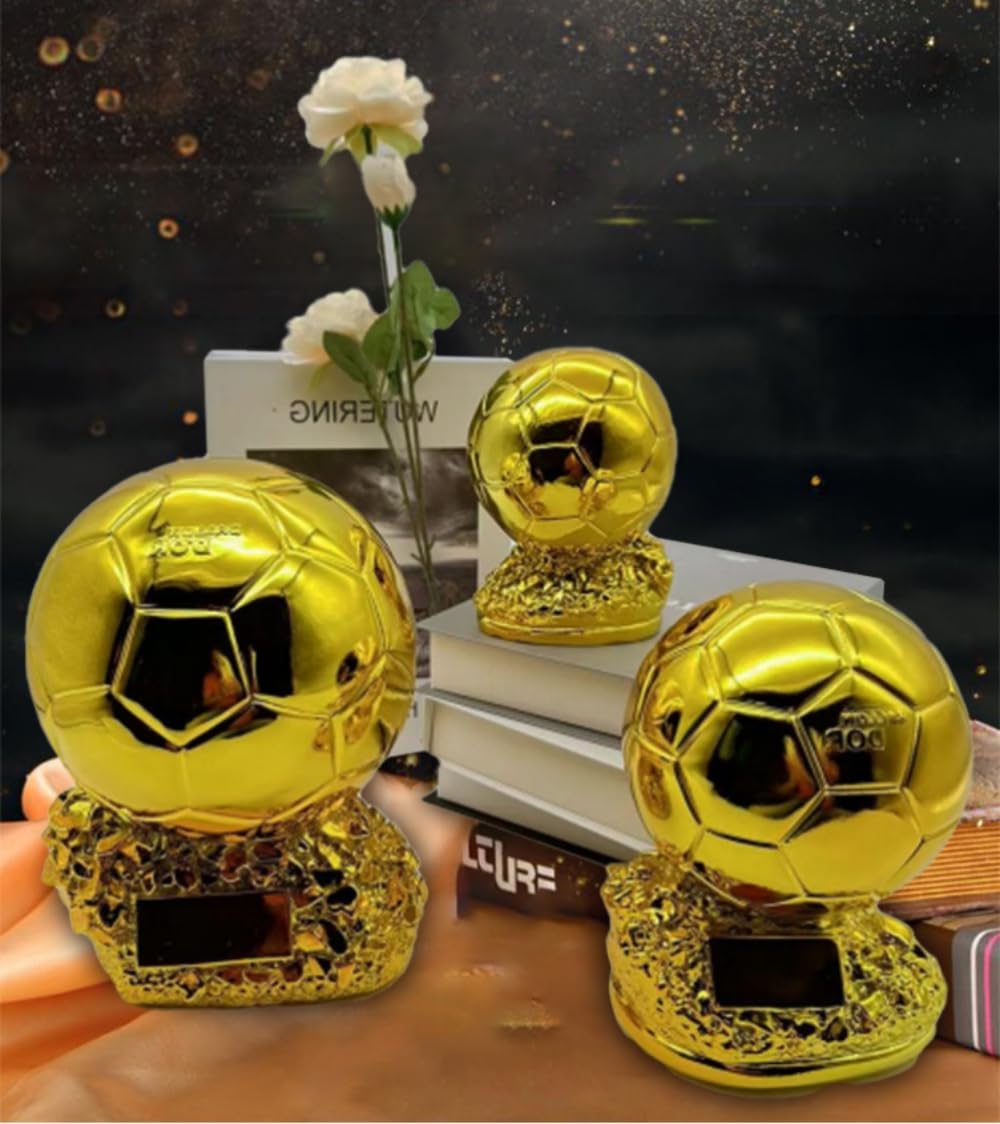 Trofeo Palloncino Oro Calcio Campione Trofeo Golden Ball Calcio Trophy Collezione di souvenir Decorazioni Casa Ufficio Regali per Fan