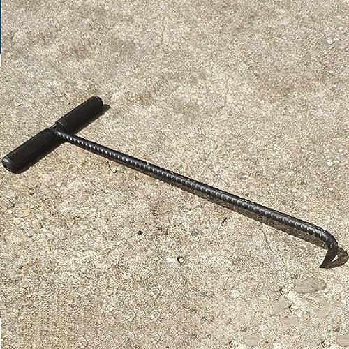 MUSNOW Manhole Cover T Hook, Heavy Duty Storm Drain Lifter for Vaults Grates, Outdoor Versatile Manholes Pulling, 1/2