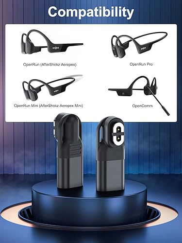 Miniatura 2 de seynli Paquete doble Adaptador USB C Convertidor de cargador para auriculares Aftershokz, compatible con Shokz Aeropex, OpenRun, OpenRun Pro,