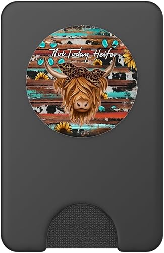 Miniatura 8 de Bandana de cuero de vaca Not Today Heifer Western Highland Cow PopSockets intercambiables PopGrip