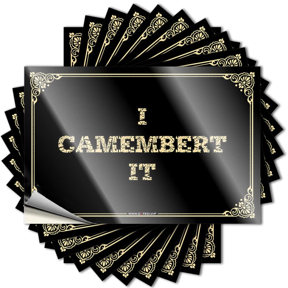 Tattoo Assorted Door Decor Accessories I Camembert It - No Residue Decals for Scooter(12X18CM)