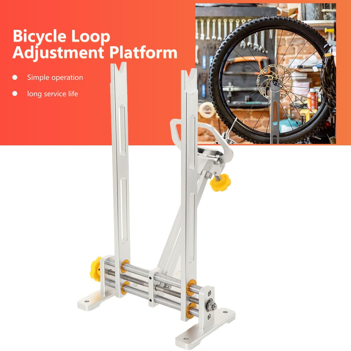 Soporte para Ruedas de Bicicleta Professional, Ajustable 10-29", Aluminio para Mantenimiento y Reparación de Ruedas de MTB, Carretera y Ciudad - Soporte Centrador para Llantas